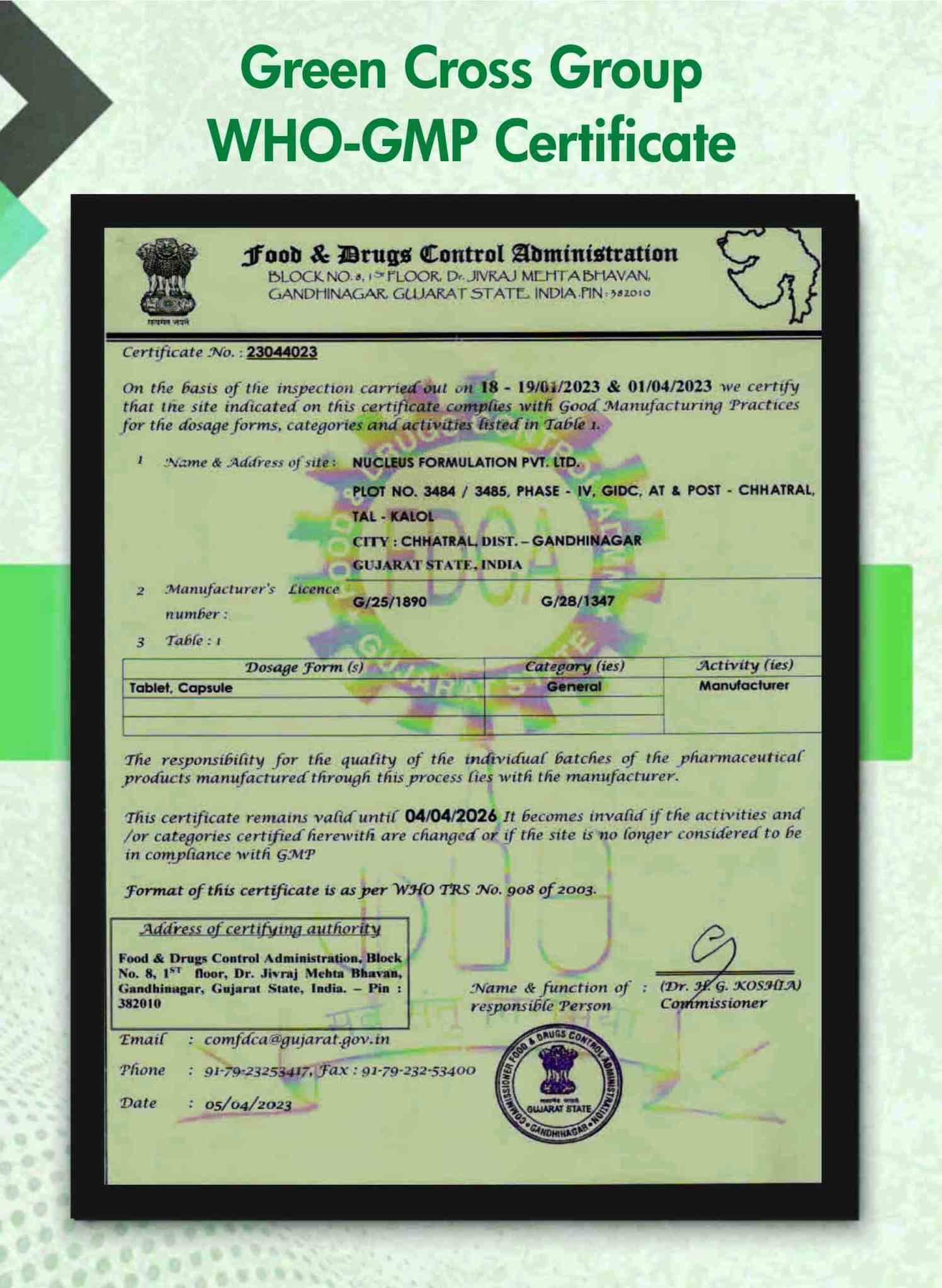 WHO GMP Certified Pharma Franchise